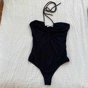 Reformation Jeans Black Body Suit Top